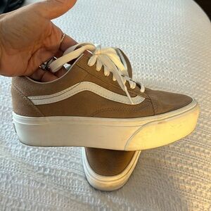 Women’s taupe platform vans. Size 7.5 only worn twice!
